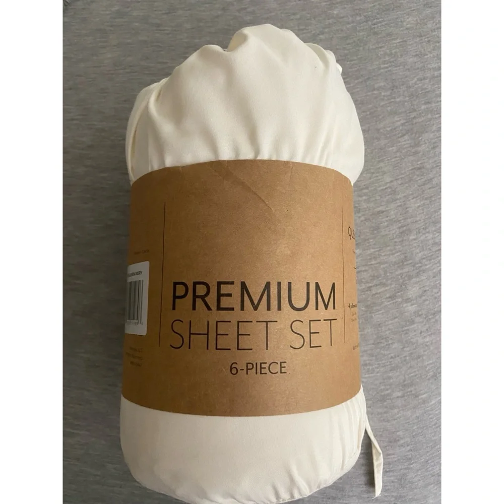 NWT Queen Sheet Set in Ivory with Extra Pillow Cases